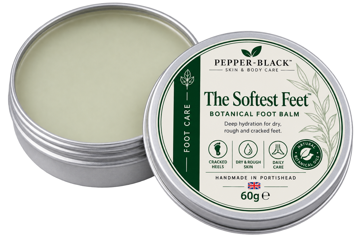  tin of Pepper-Black Botanical Foot Balm, the softest balm small 60g