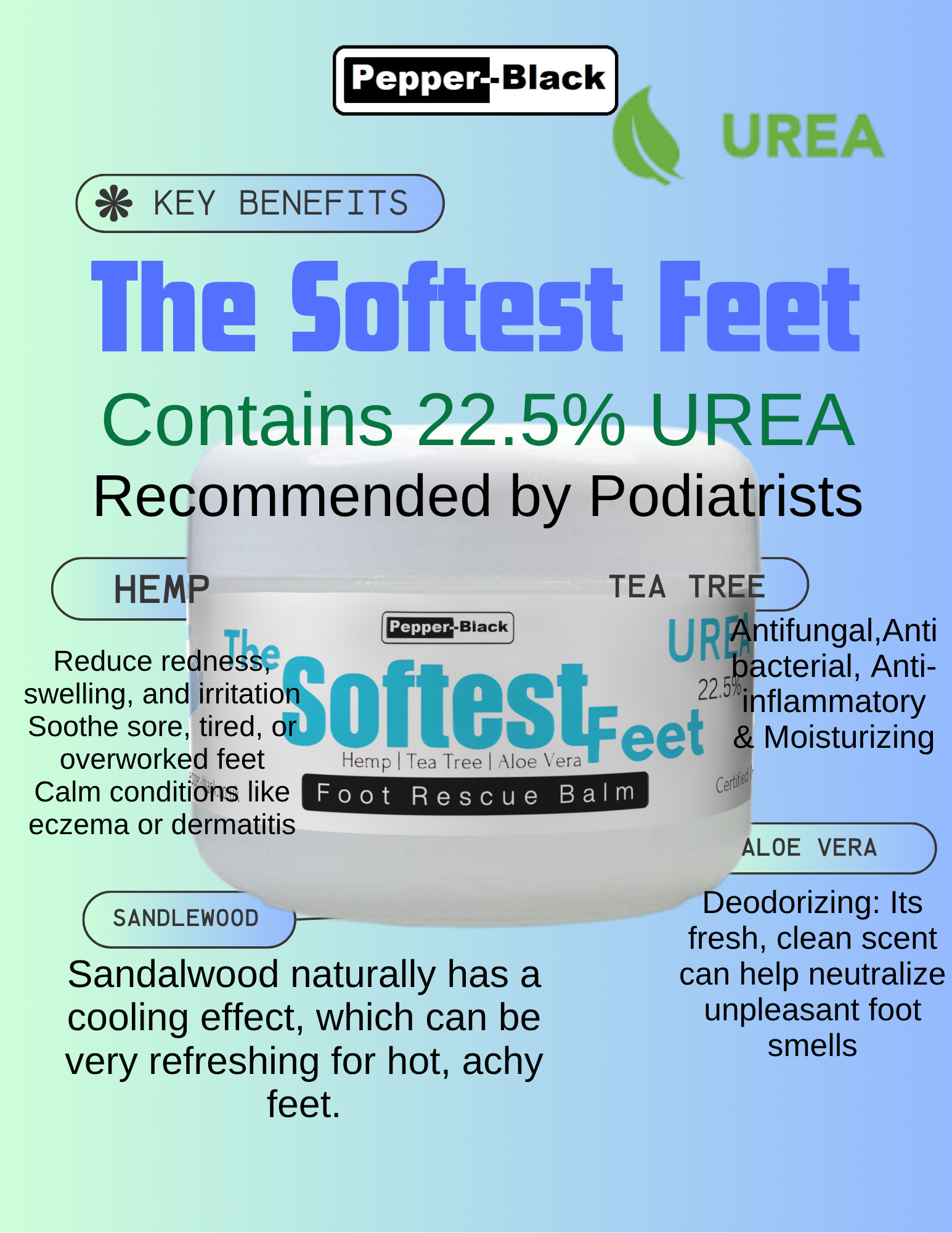 Vegan urea foot balm in eco-friendly jar with night socks