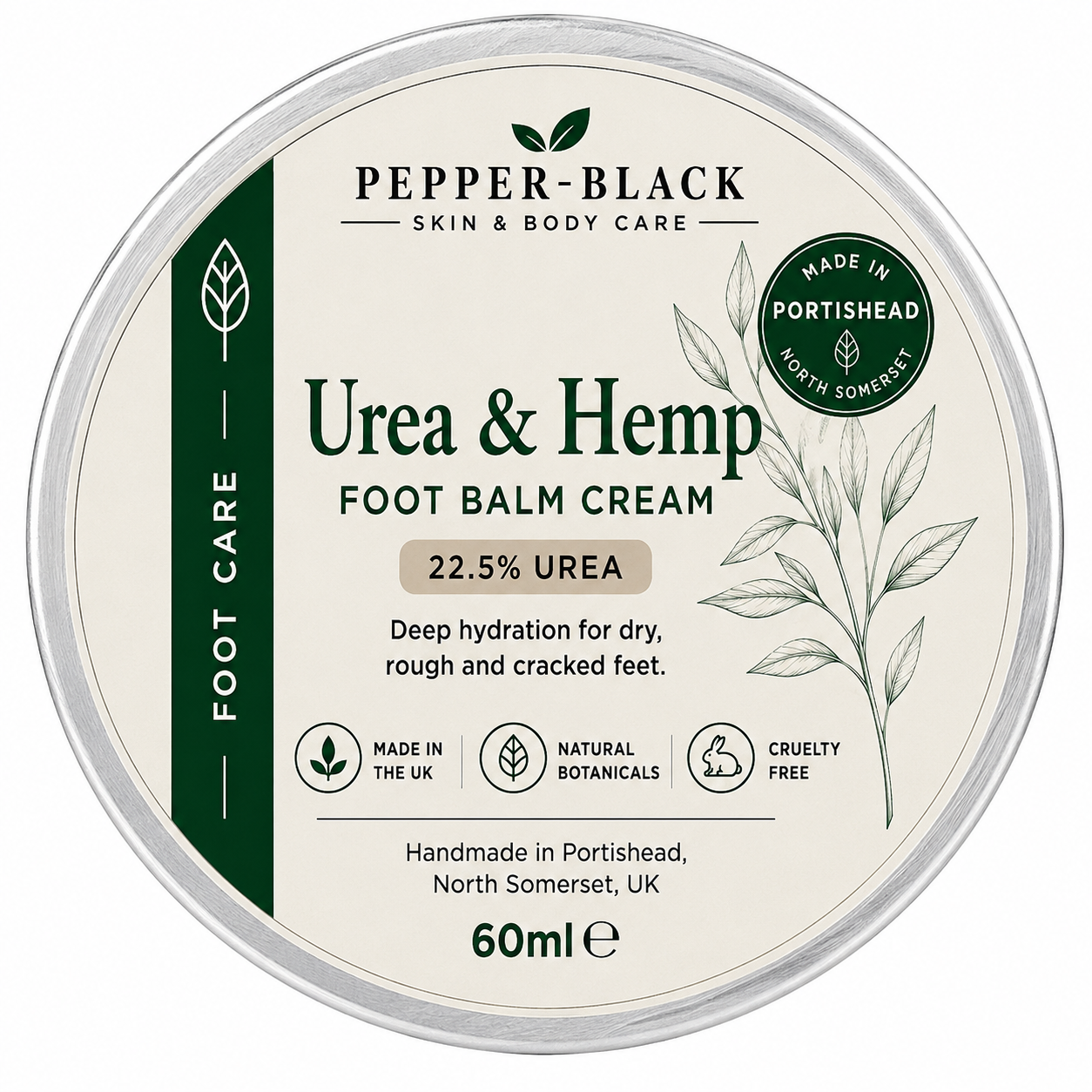 Pepper-Black Intensive Foot Cream Urea&Hemp  22.5% | For Dry-feet
